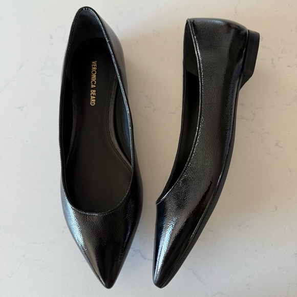 New Veronica Beard Suzanne pointy toe black patent leather flats Size: 6 - Picture 2 of 5